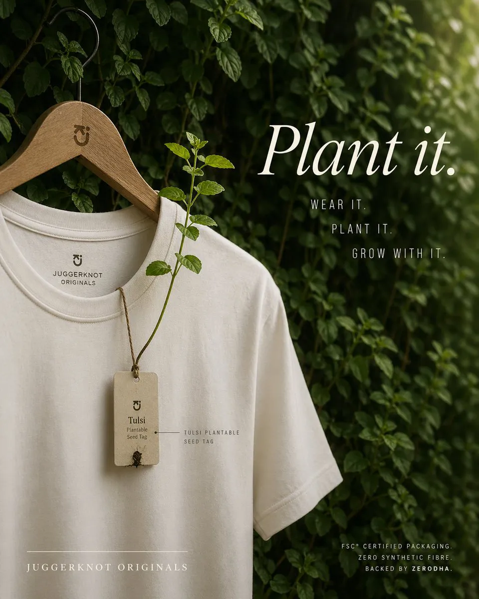 做可持续T恤植物标签广告图 成品示范