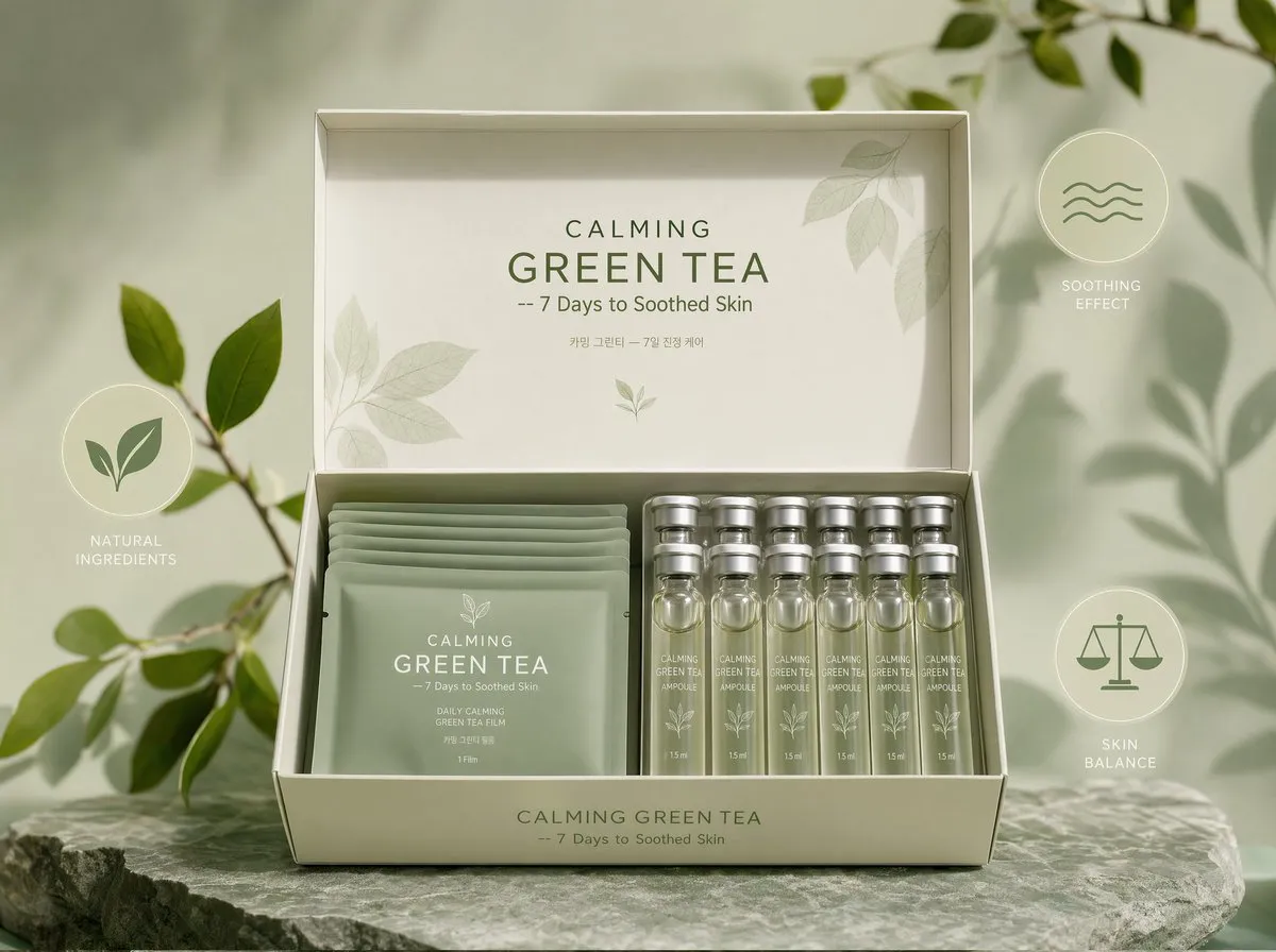 做绿茶面膜套装图 成品示范