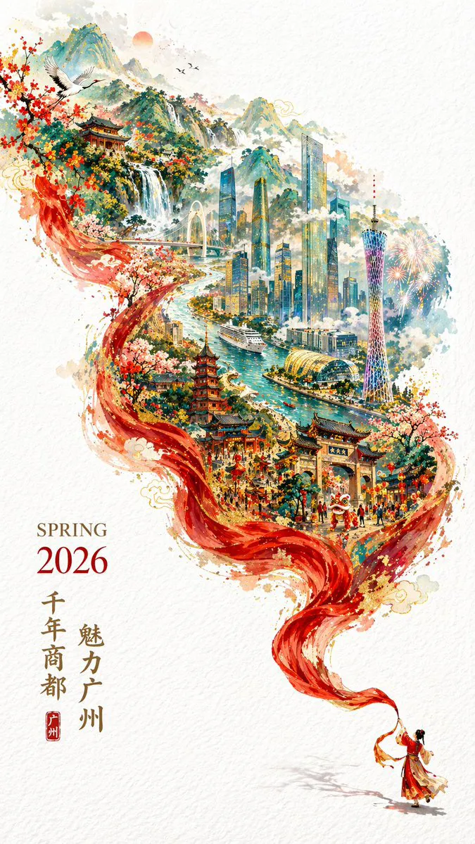 做2026年春季广州宣传海报图 成品示范