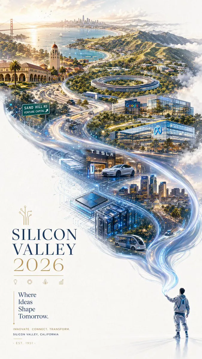 做2026年硅谷宣传海报图 成品示范