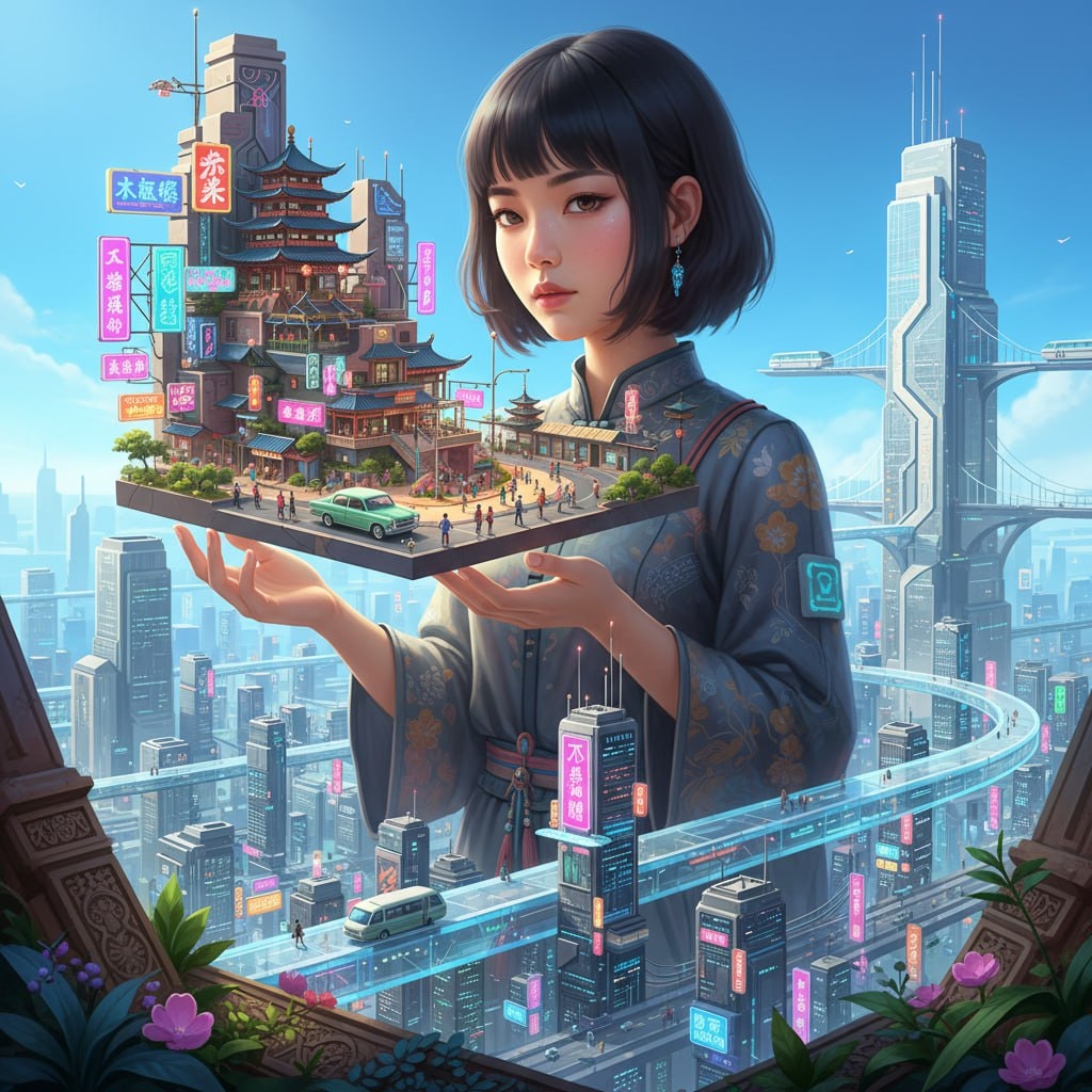 做国潮风插画 成品示范